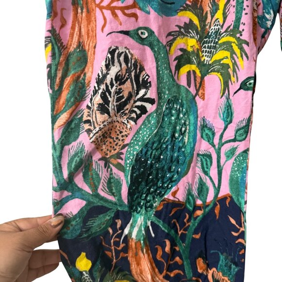 Raphael Balme Anthropologie Peacock Flannel Lounge Pajama Pants Womens XLarge - Picture 3 of 5